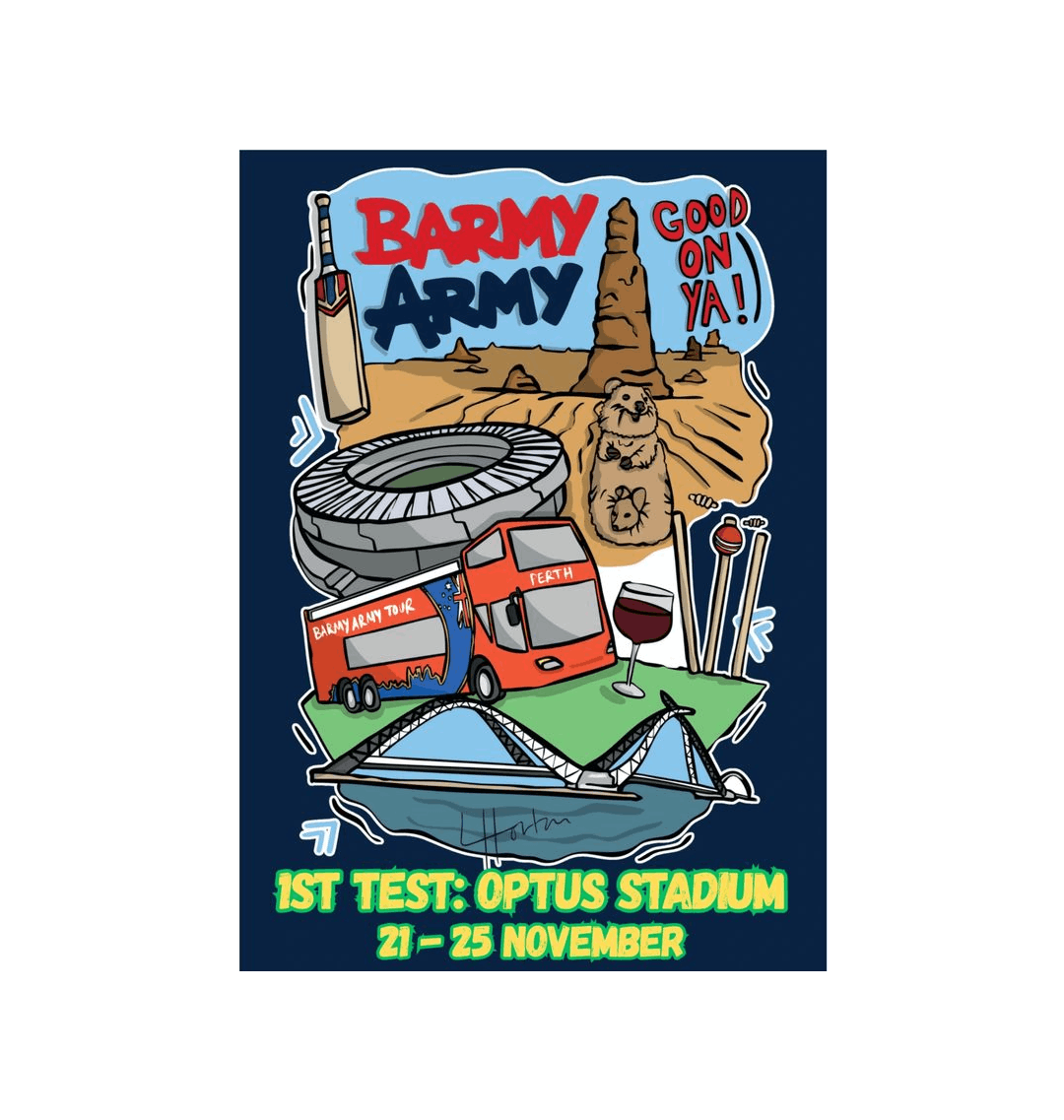 Barmy Army x Luke Horton Perth Postcard