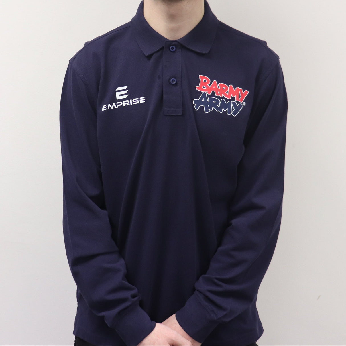 Barmy Army Long Sleeve Navy Polo