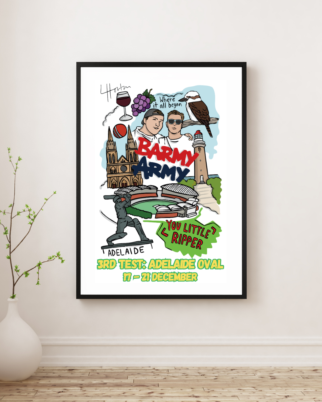 Barmy Army x Luke Horton Adelaide Print