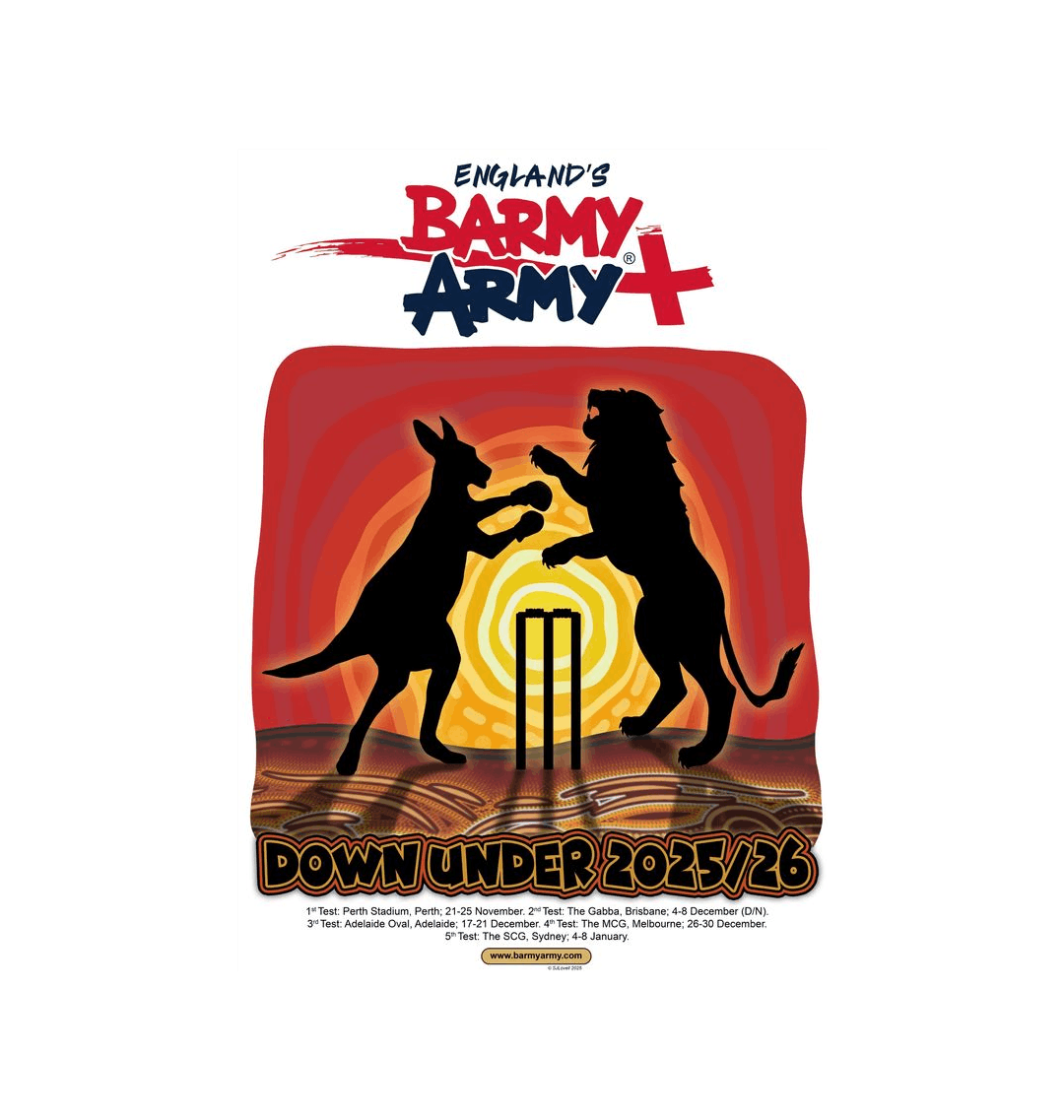 Barmy Army Down Under Full Tour Postcard