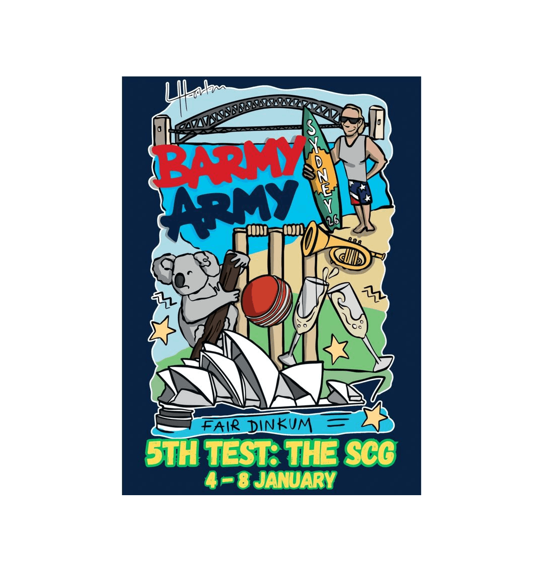 Barmy Army x Luke Horton Sydney Postcard