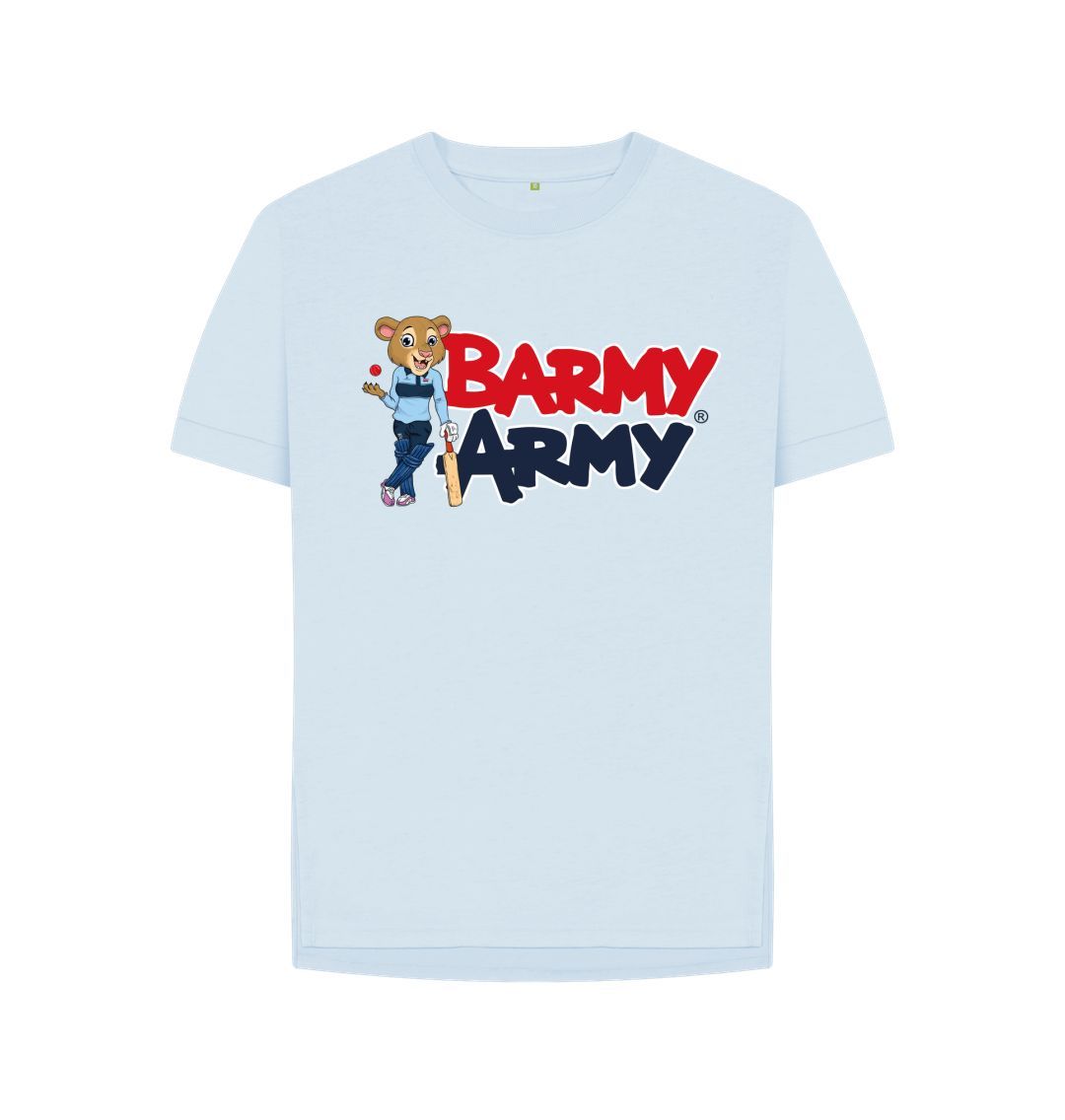 Sky Blue Barmy Army Mascot Pose Tee - Ladies