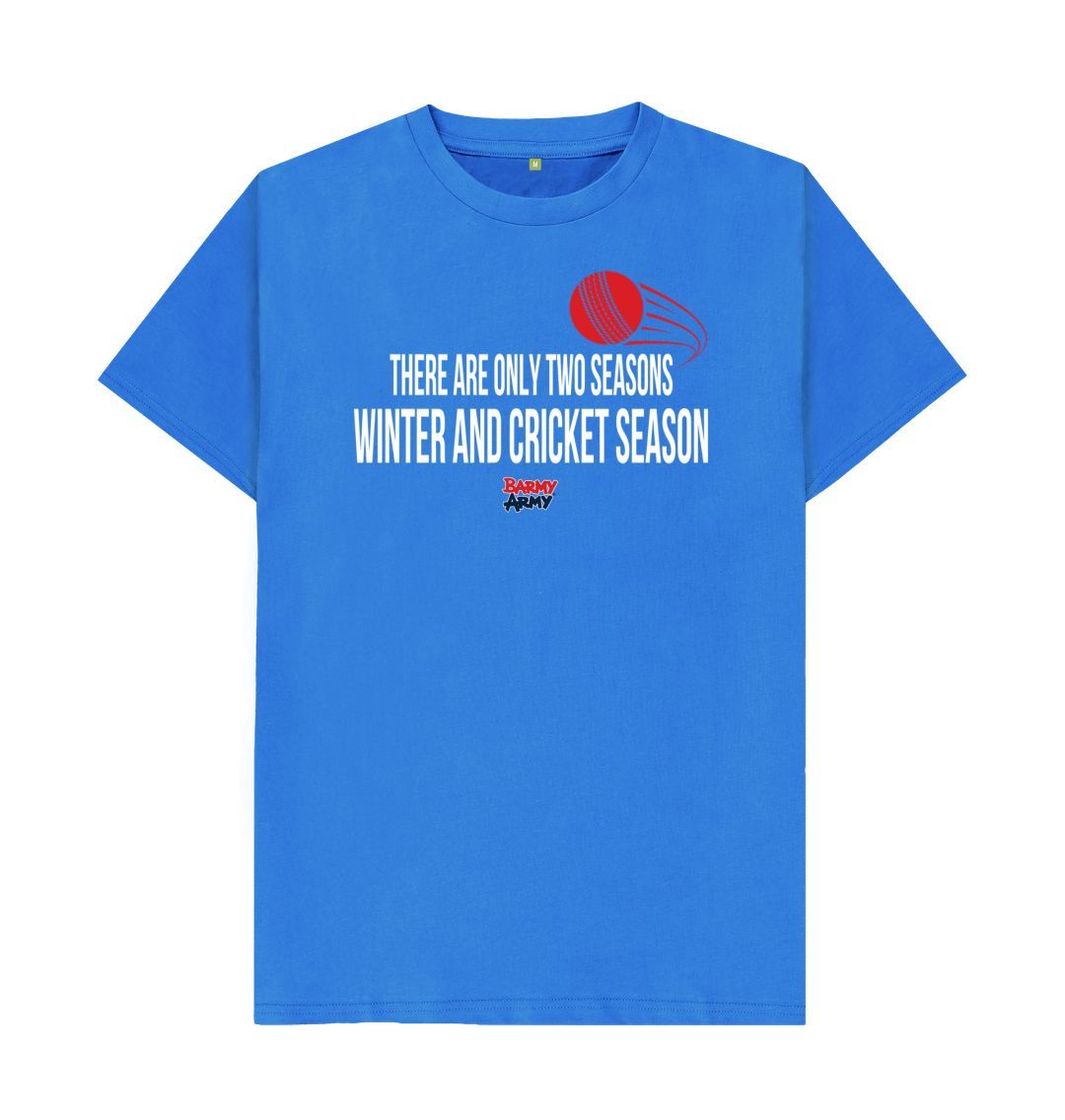 Bright Blue Barmy Army Two Season Slogan Tee - Men's