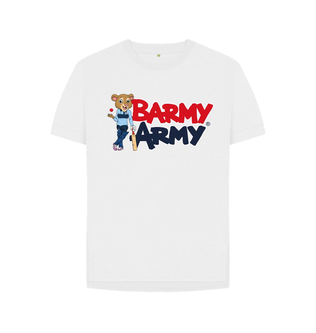White Barmy Army Mascot Pose Tee - Ladies
