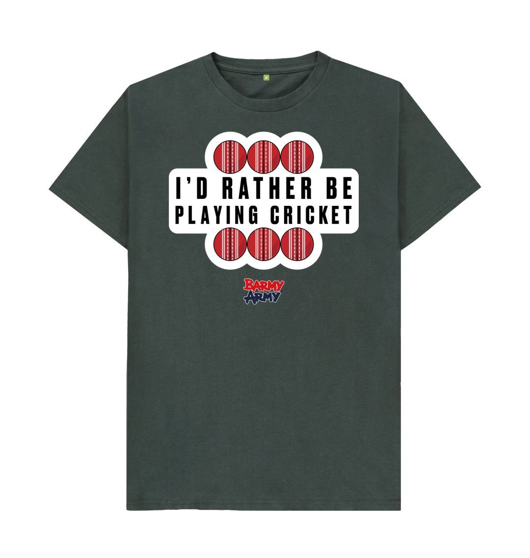 Dark Grey Barmy Army Playing Cricket Tee - Men's