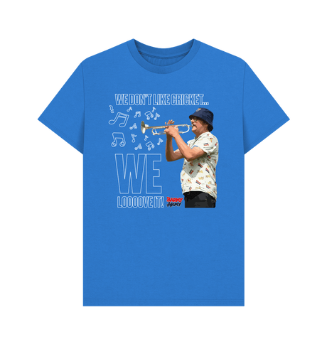 Bright Blue Barmy Army WI Trumpet Tee - Men's