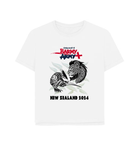 White Barmy Army NZ Tour Relaxed Fit Tee - Ladies