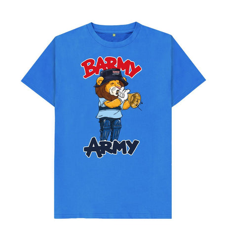 Bright Blue Barmy Army Trumpet Mascot Tees - Men's