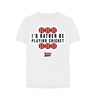 White Barmy Army Playing Cricket Relaxed Fit Tee - Ladies