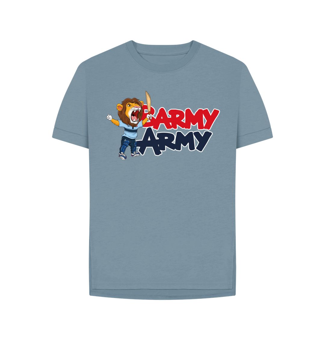 Stone Blue Barmy Army Mascot Ton Up Tee - Ladies