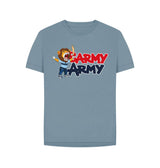 Stone Blue Barmy Army Mascot Ton Up Tee - Ladies