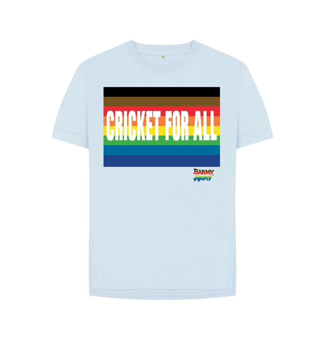 Sky Blue Barmy Army Cricket for All Relax Fit Ladies Tee