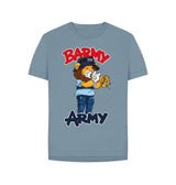 Stone Blue Barmy Army Trumpet Mascot Tees - Ladies