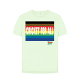 Pastel Green Barmy Army Cricket for All Relax Fit Ladies Tee