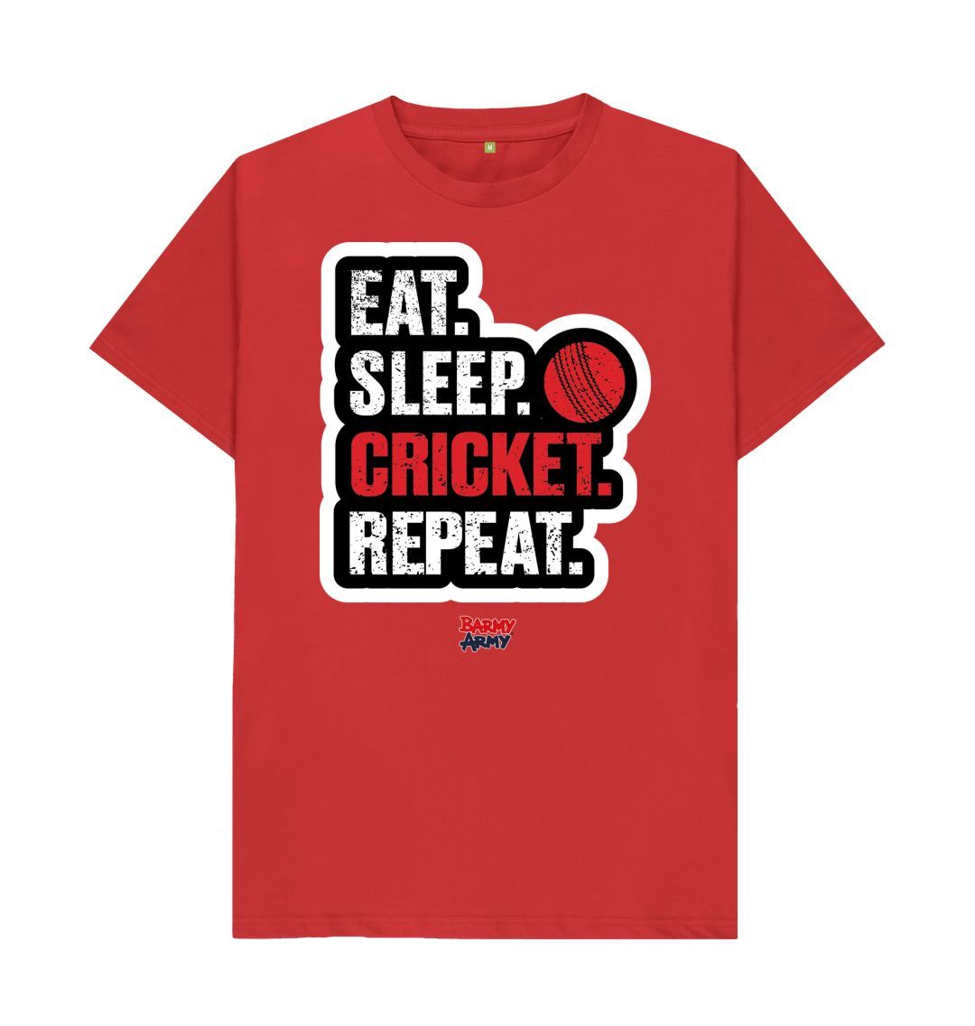 Red Barmy Army Eat Sleep Slogan Tee - Men's