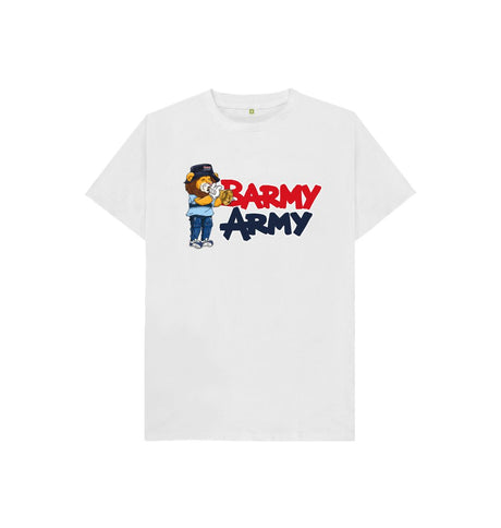 White Barmy Army Trumpet Mascot Tee - Juniors