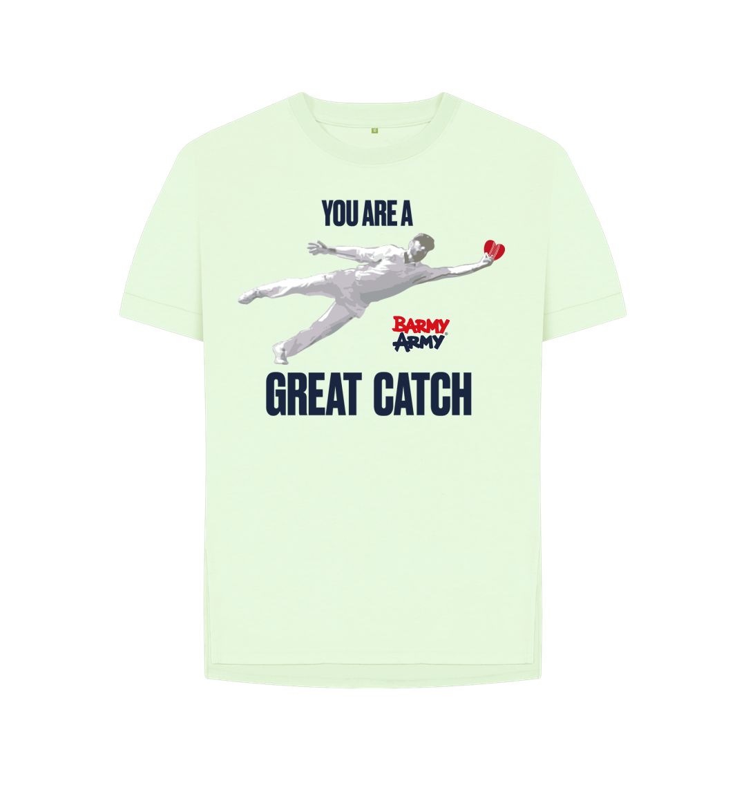 Pastel Green Barmy Army Great Catch Relaxed Fit Tee - Ladies