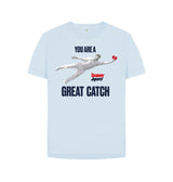 Sky Blue Barmy Army Great Catch Relaxed Fit Tee - Ladies