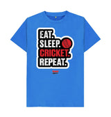 Bright Blue Barmy Army Eat Sleep Slogan Tee - Men's