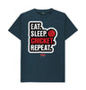 Denim Blue Barmy Army Eat Sleep Slogan Tee - Men's