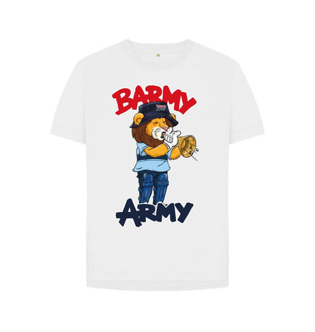 White Barmy Army Trumpet Mascot Tees - Ladies