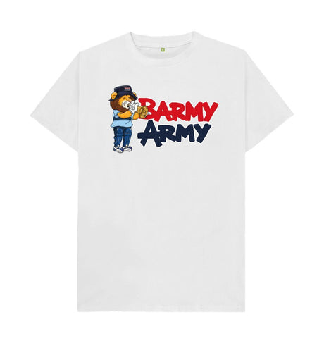 White Barmy Army Trumpet Mascot Tee - Men's