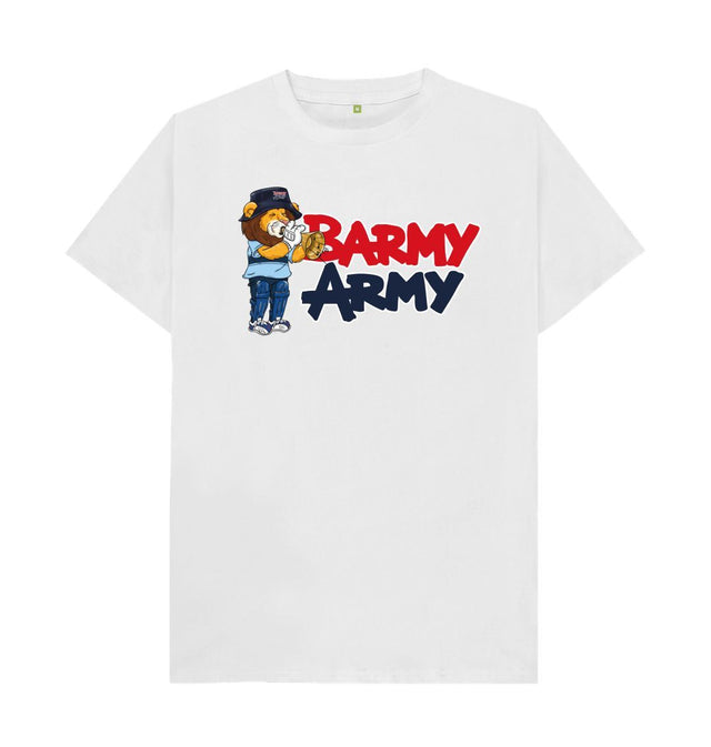 White Barmy Army Trumpet Mascot Tee - Men's