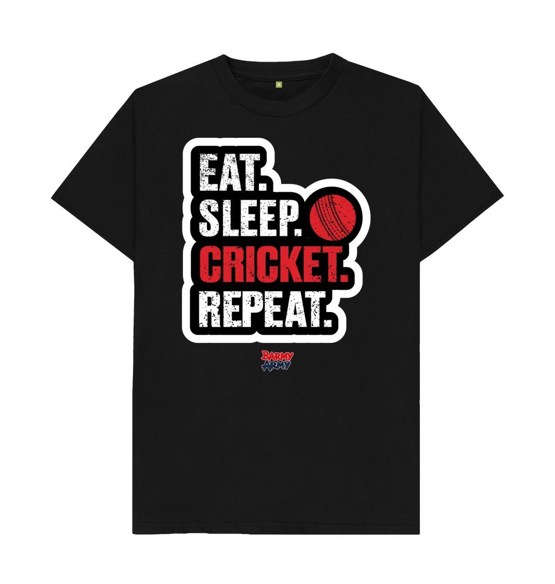 Black Barmy Army Eat Sleep Slogan Tee - Men's