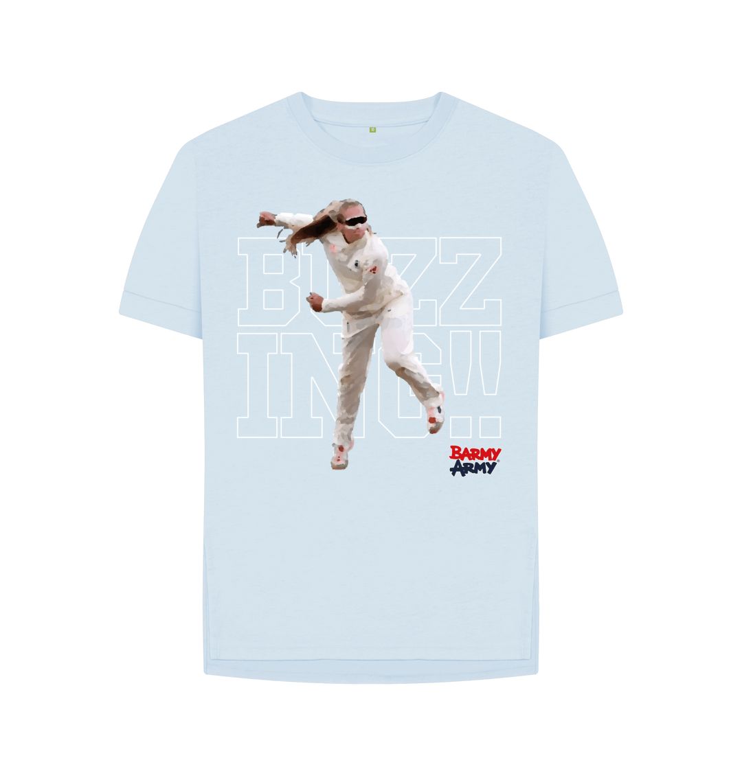 Sky Blue Barmy Army Buzzing Ladies Tee