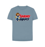 Stone Blue Barmy Army Mascot Tee - Ladies