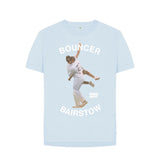 Sky Blue Barmy Army Bouncer Bairstow Relaxed Fit Ladies Tee