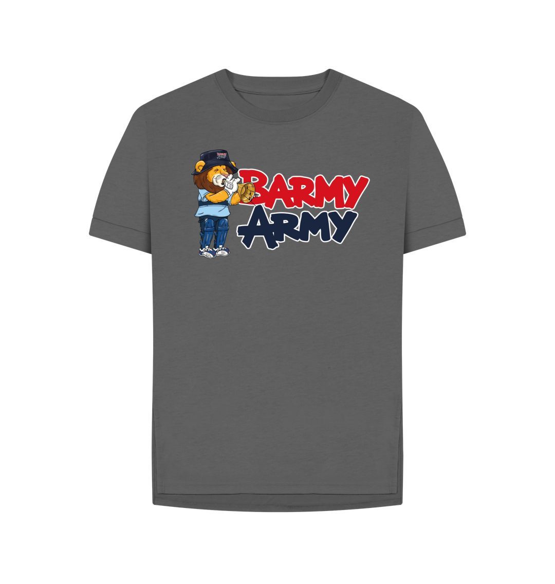 Slate Grey Barmy Army Trumpet Mascot Tee - Ladies