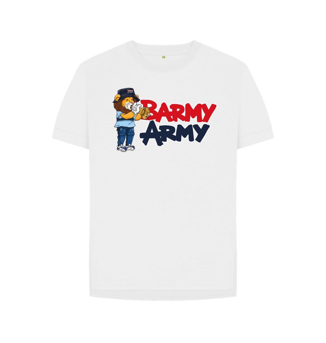 White Barmy Army Trumpet Mascot Tee - Ladies