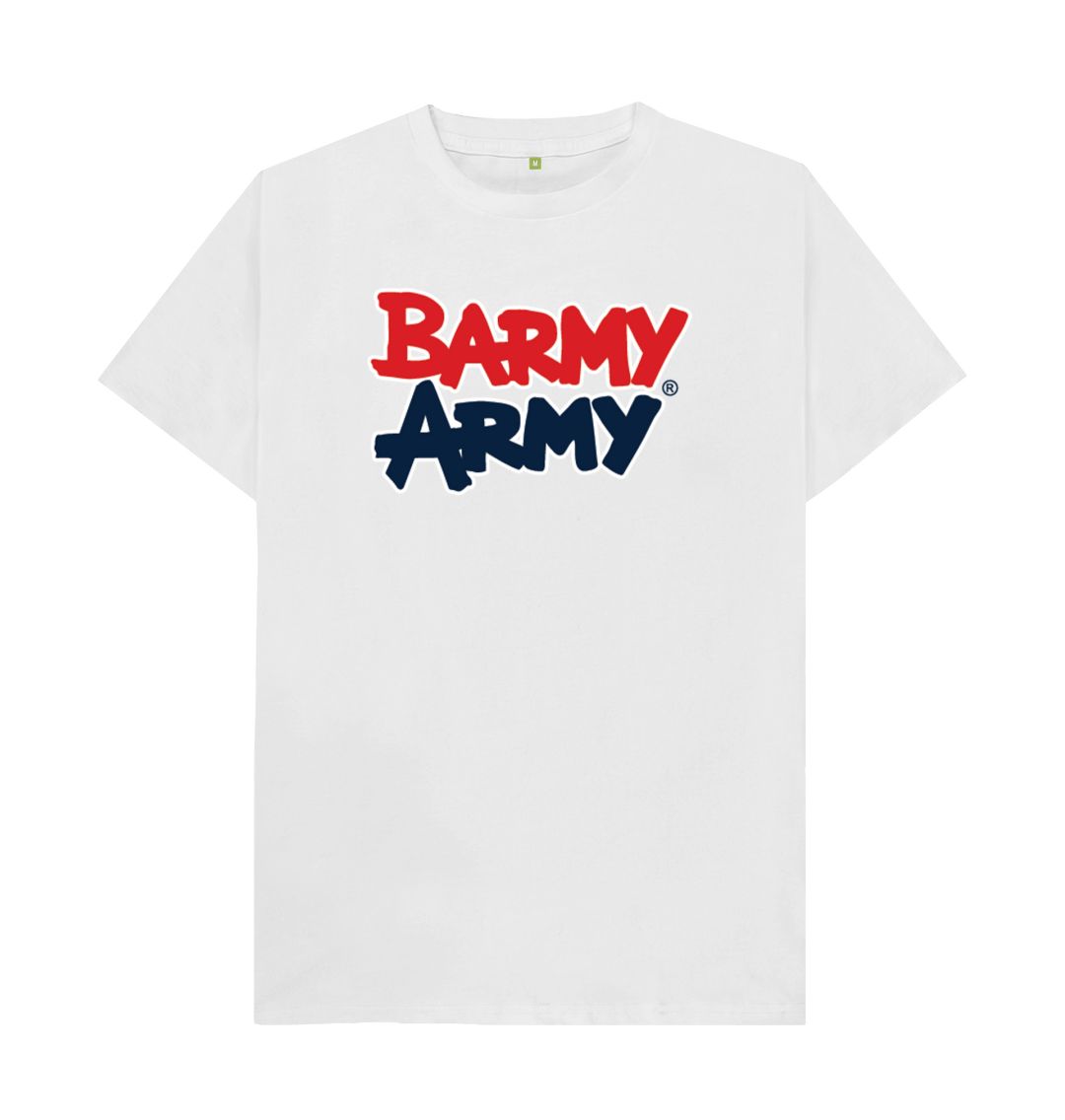 White Barmy Army Large Print Tee