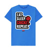 Bright Blue Barmy Army Eat Sleep Slogan Tee - Men's