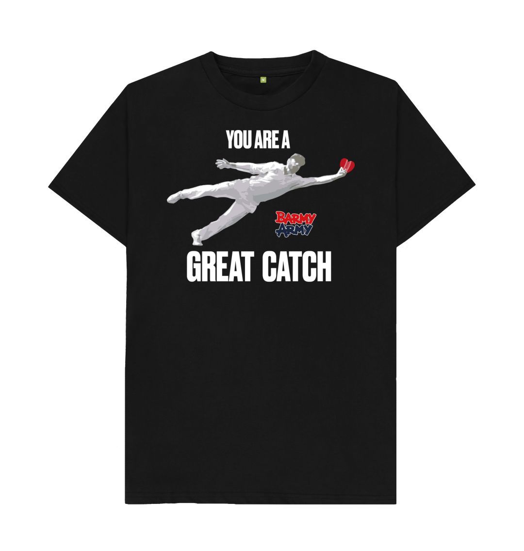 Black Barmy Army Great Catch Slogan Tee - Men's