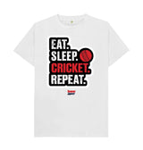 White Barmy Army Eat Sleep Slogan Tee - Men's