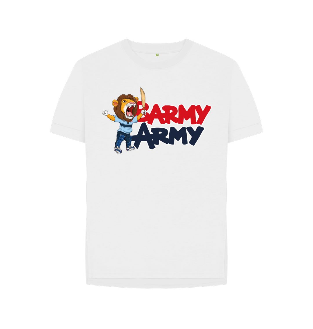 White Barmy Army Mascot Ton Up Tee - Ladies